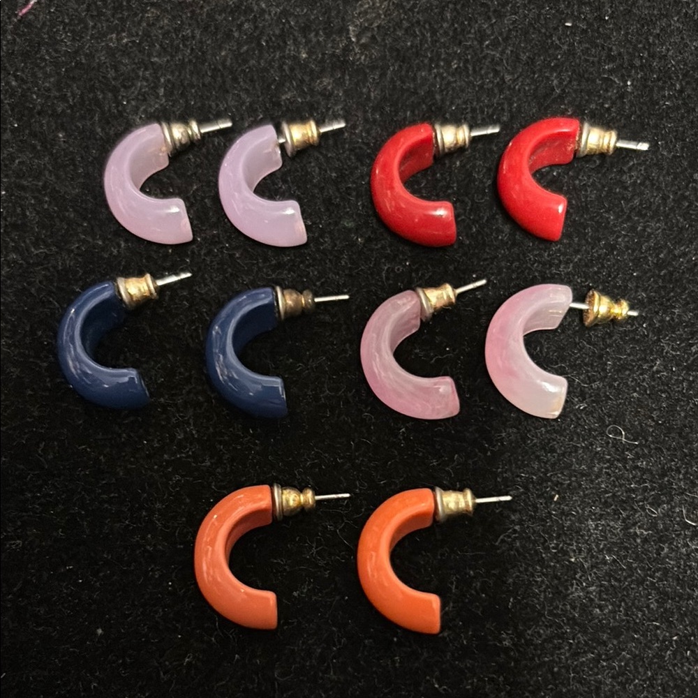Kenneth Jay Lane Multicolor Hoop Earrings Set
